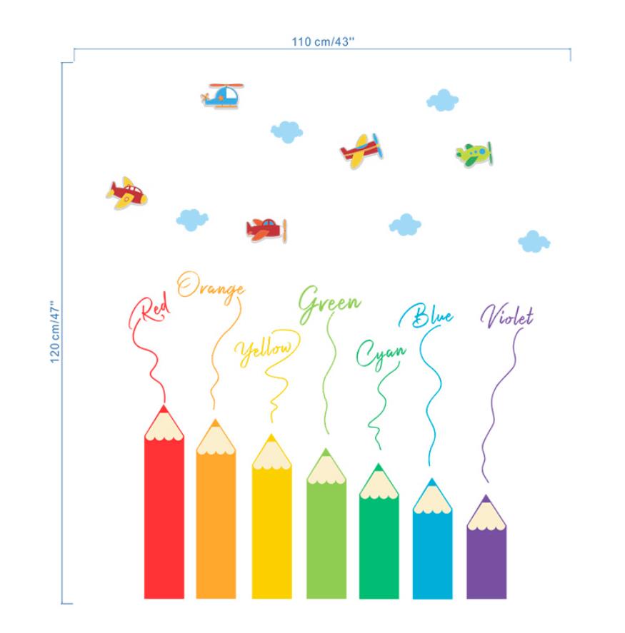 Colored Pencil Wall Stickers - Kids Room Decor