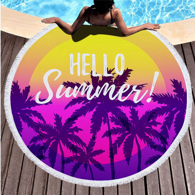 Round Printed Beach Towel Shawl