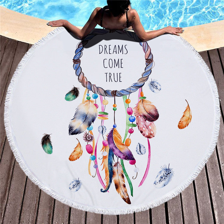 Round Printed Beach Towel Shawl