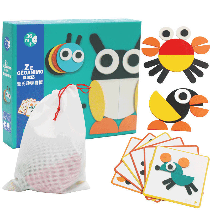 3D Wooden Animal Tangram Puzzle - Educational Toy