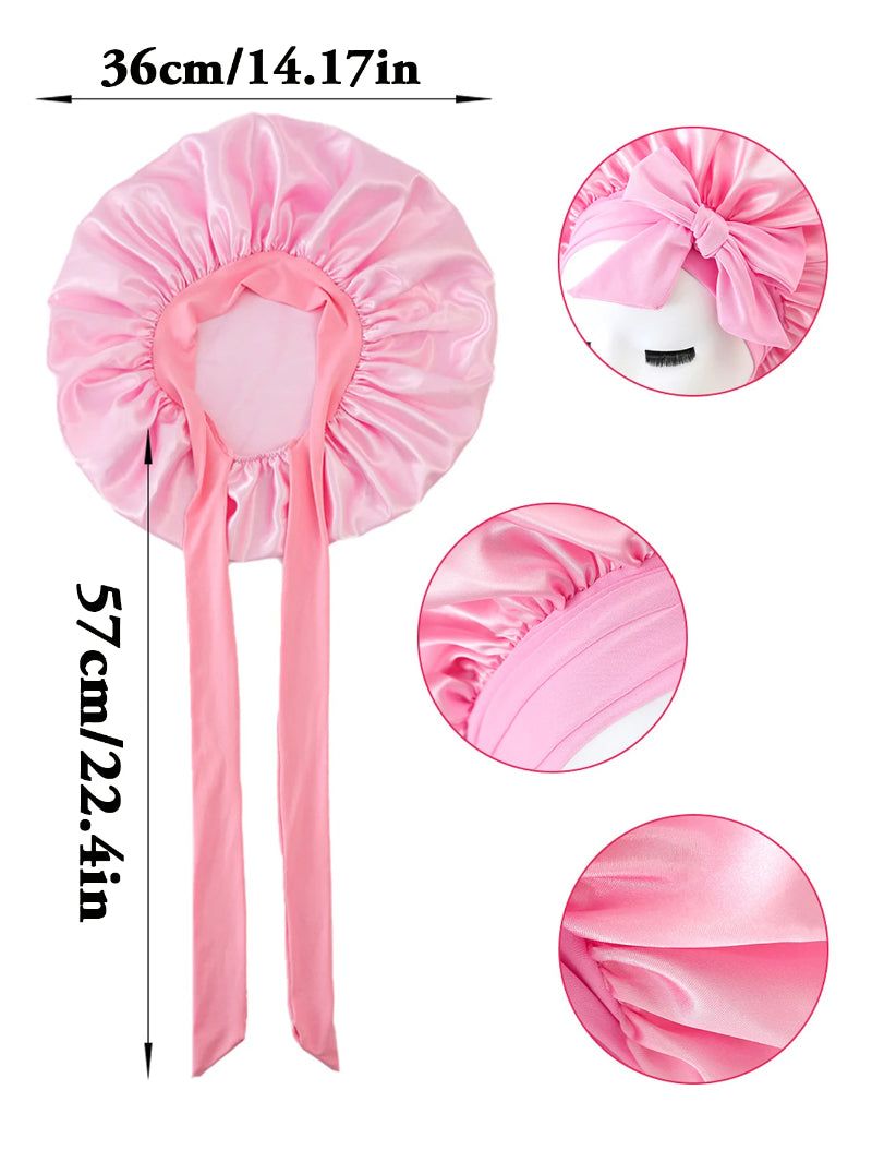 Satin Ribbon Hair Bonnet