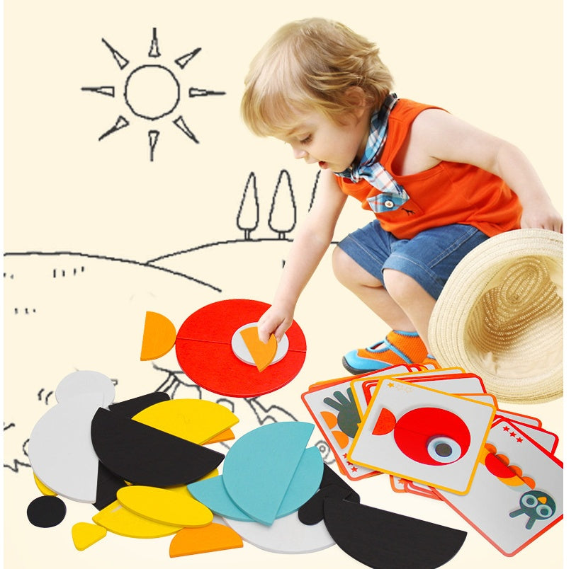 3D Wooden Animal Tangram Puzzle - Educational Toy