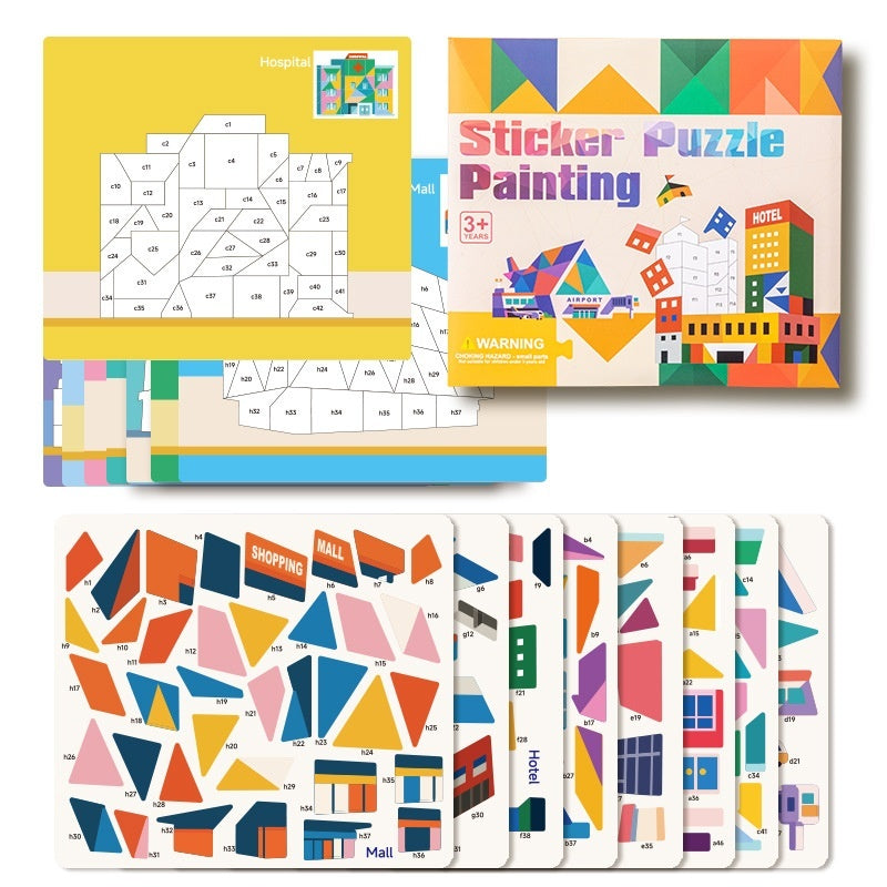 3D Geometric Stickers - Educational Craft Toy for Kids