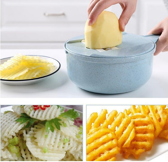 8-in-1 Mandoline Slicer & Vegetable Cutter – Adjustable Kitchen Grater