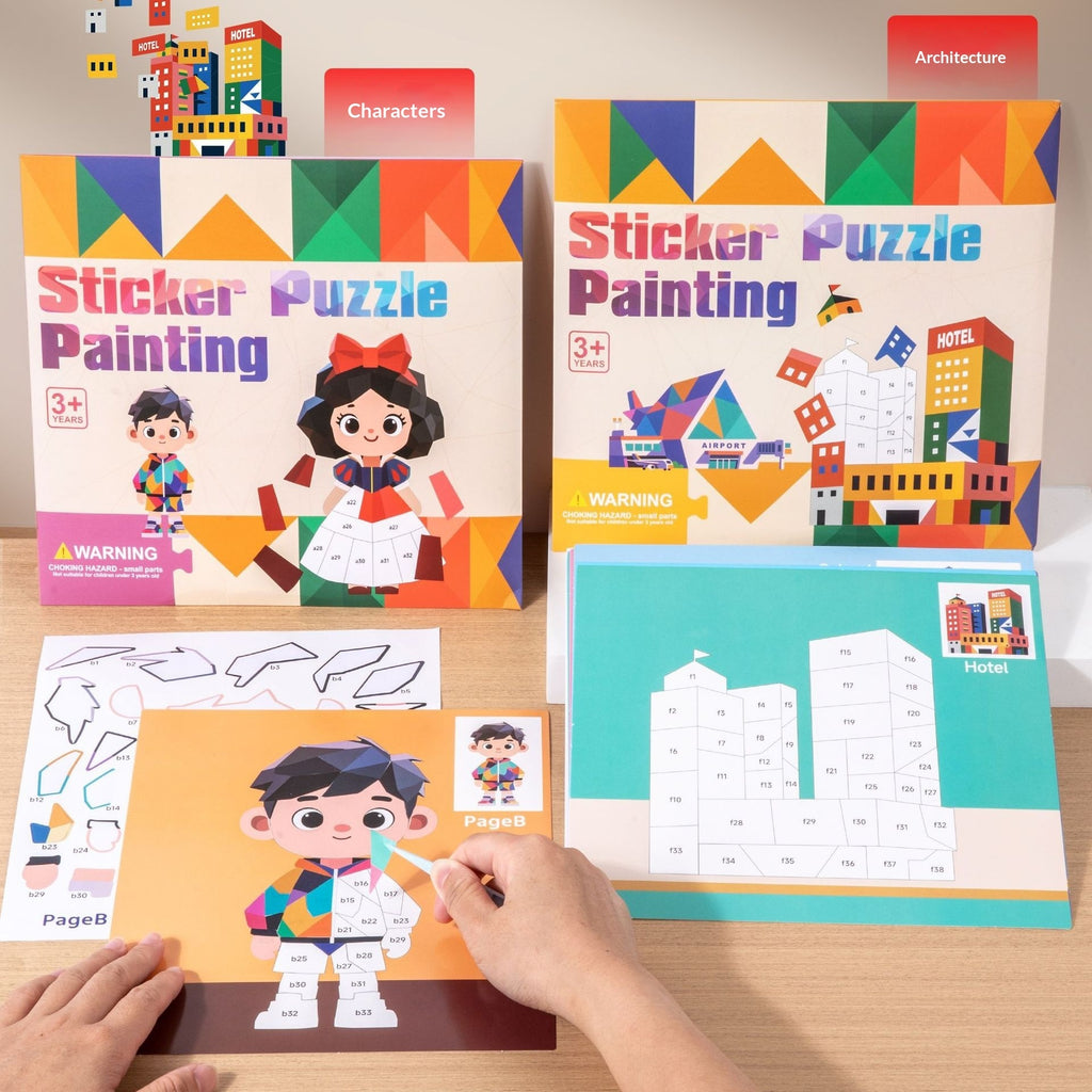 3D Geometric Stickers - Educational Craft Toy for Kids