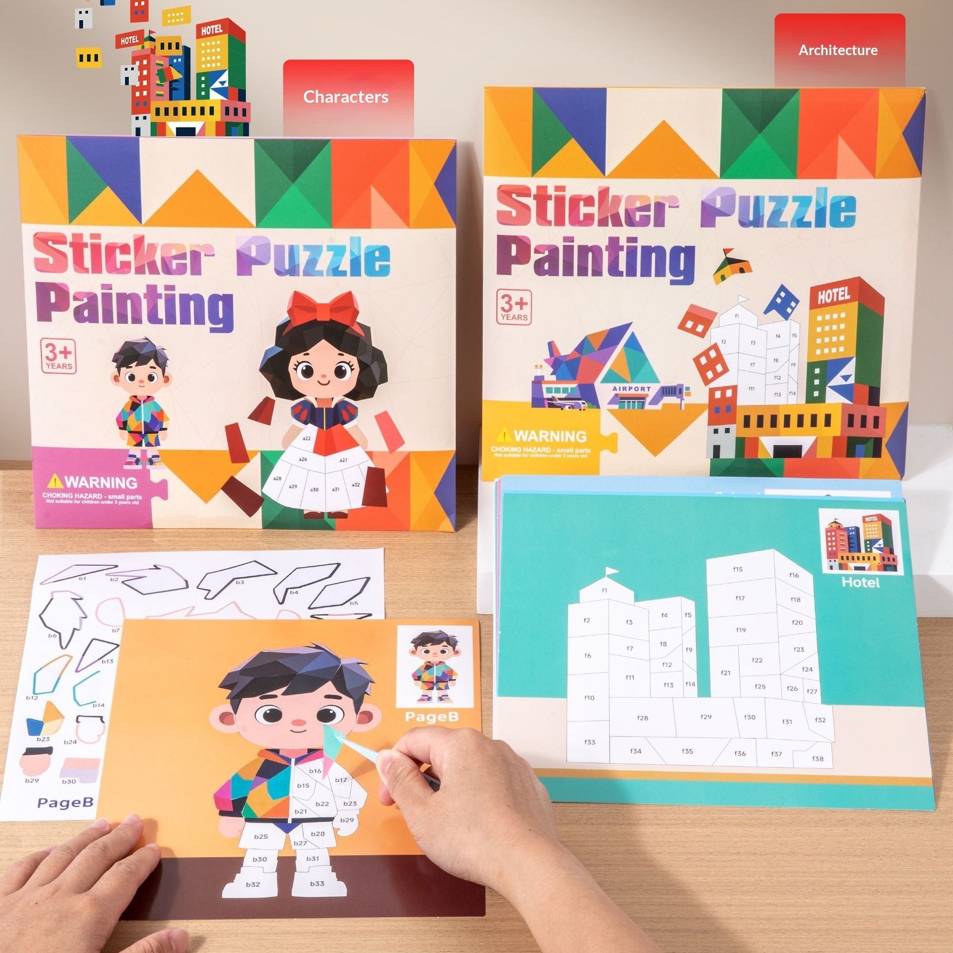 3D Geometric Stickers - Educational Craft Toy for Kids