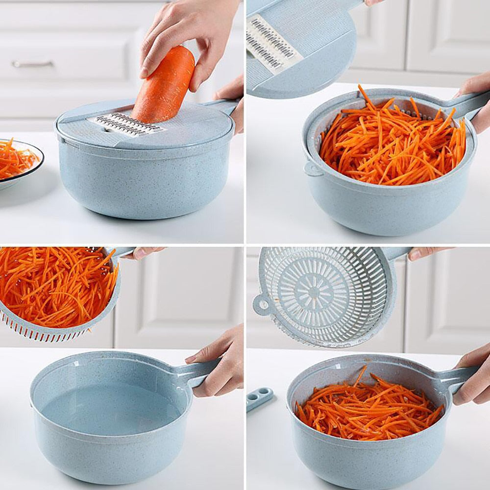 8-in-1 Mandoline Slicer & Vegetable Cutter – Adjustable Kitchen Grater