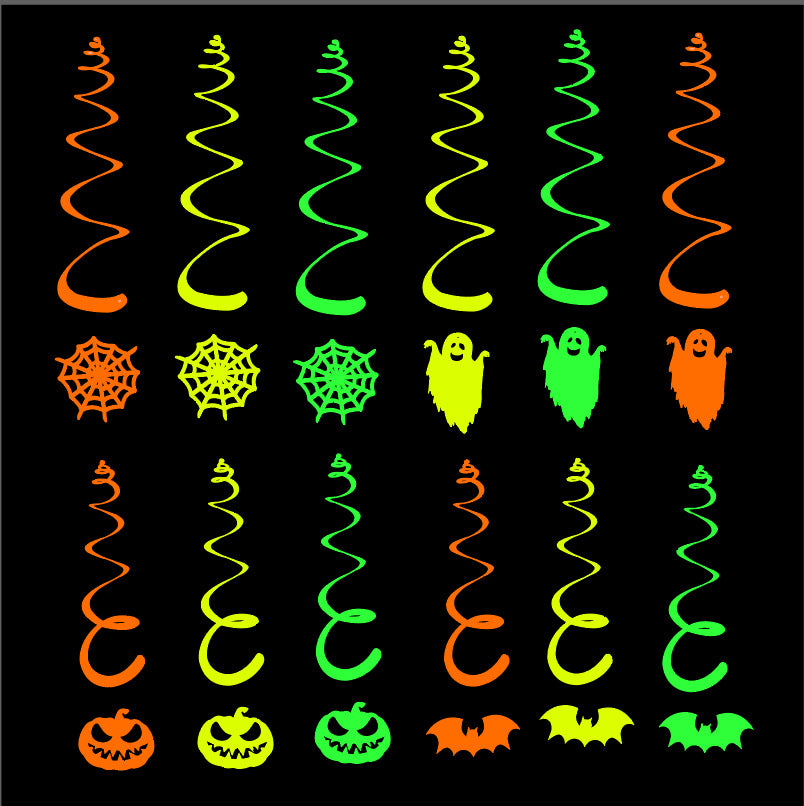 Fluorescent Spiral Party Decorations