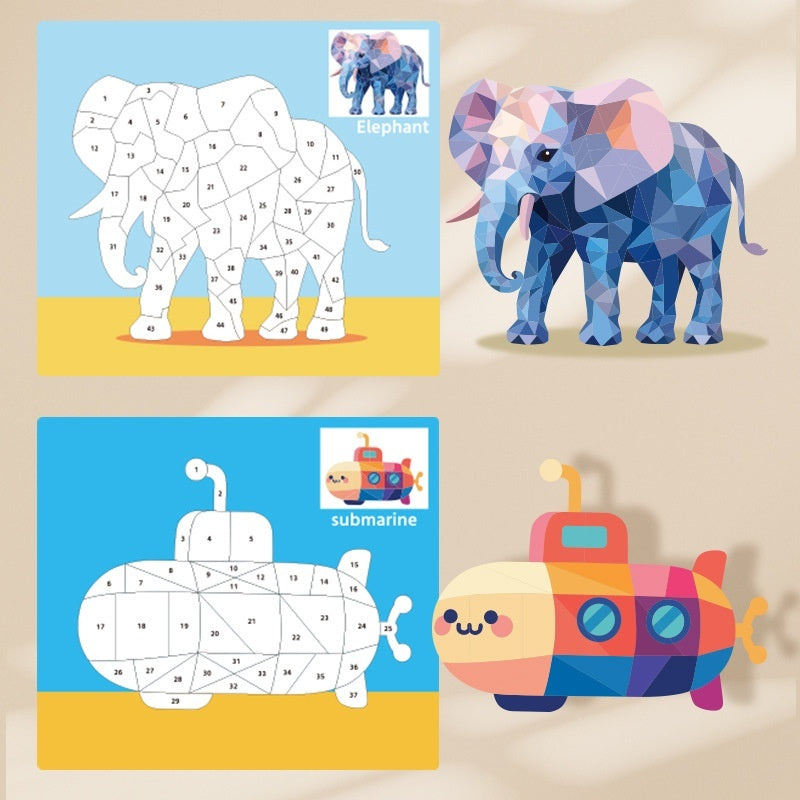 3D Geometric Stickers - Educational Craft Toy for Kids