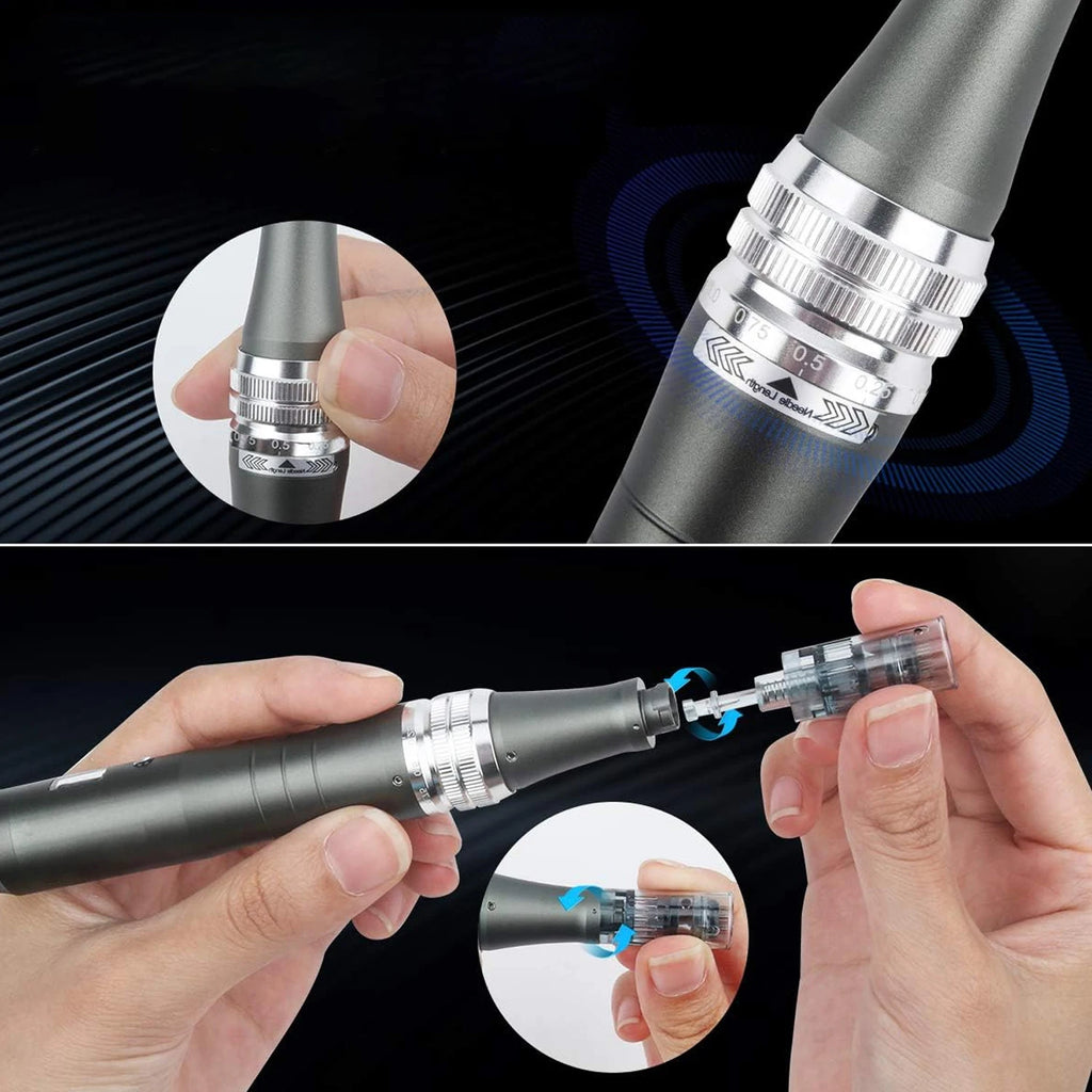 Derma Pen - M8 Professional Micro Pen, with 5 R-Nano 0.25mm Replacement Cartridges,