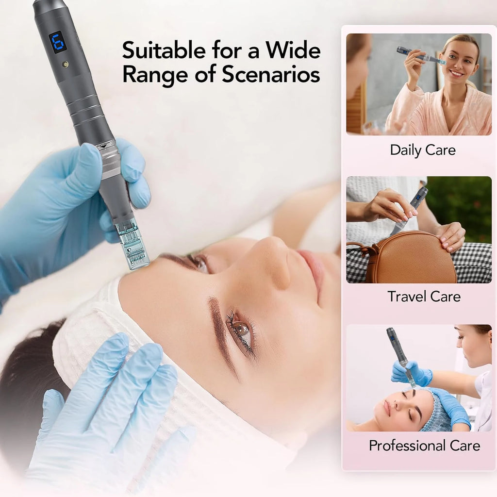 Derma Pen - M8 Professional Micro Pen, with 5 R-Nano 0.25mm Replacement Cartridges,