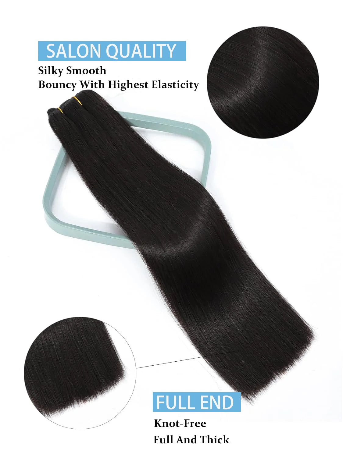 Straight Remy Human Hair Clip-In Extensions – Full Head Set, 8 Pieces