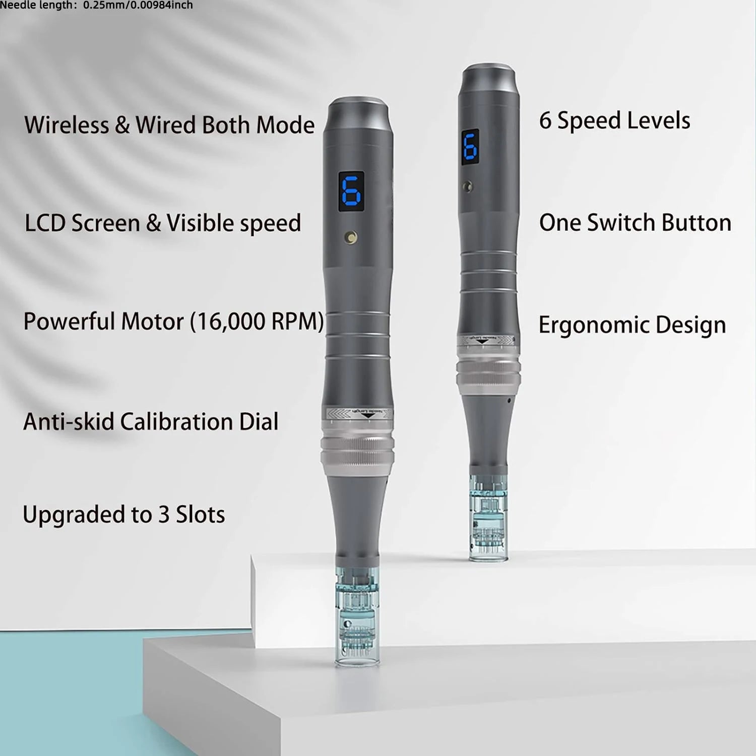 Derma Pen - M8 Professional Micro Pen, with 5 R-Nano 0.25mm Replacement Cartridges,