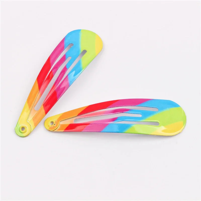 Girls Printed Flower BB Hair Clips