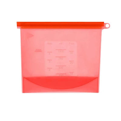 Silicone Bags Reusable Silicone Food Bag Airtight Seal Food Preservation Bag Food Grade for Vegetable, Liquid, Snack, Meat