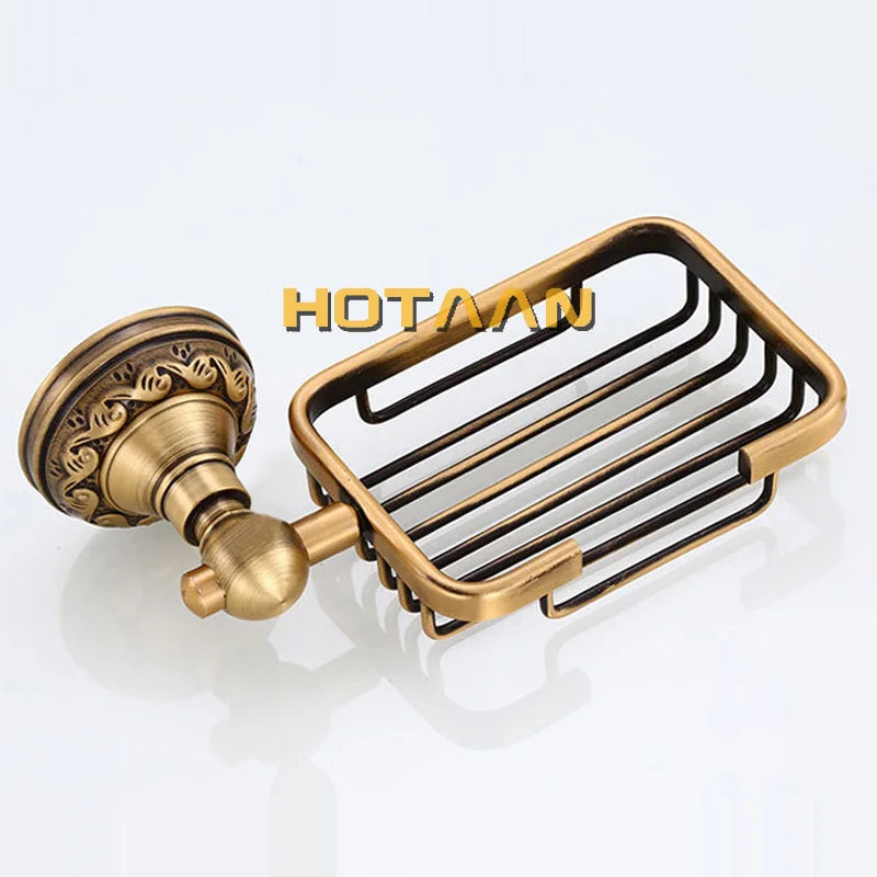 Antique Brass Aluminium Bathroom Accessories Set - Wall Mounted