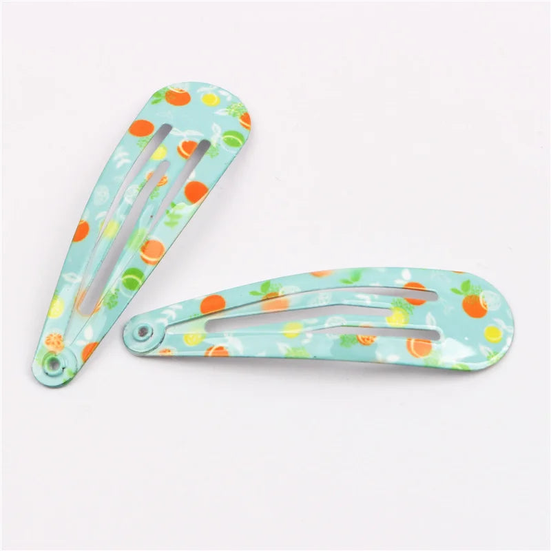 Girls Printed Flower BB Hair Clips