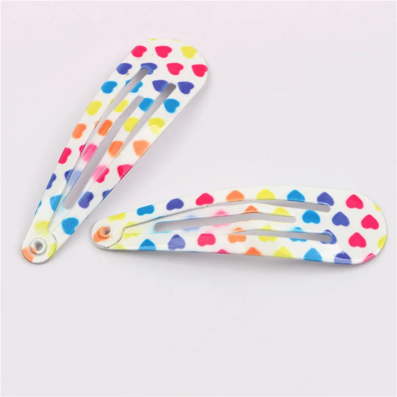 Girls Printed Flower BB Hair Clips