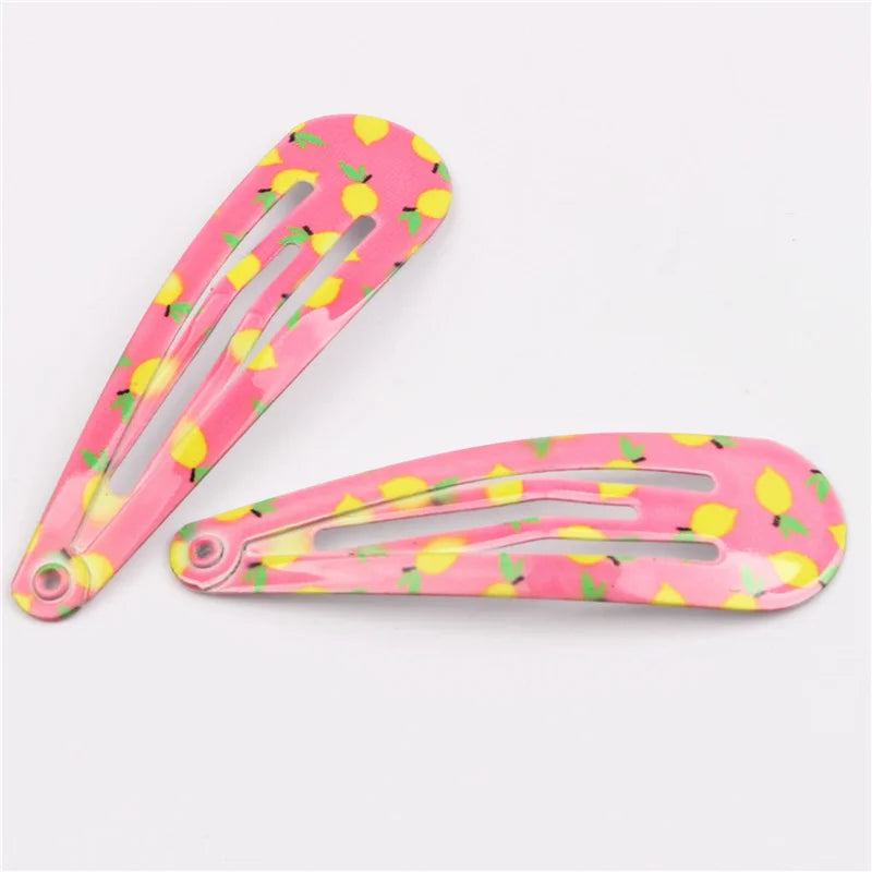 Girls Printed Flower BB Hair Clips