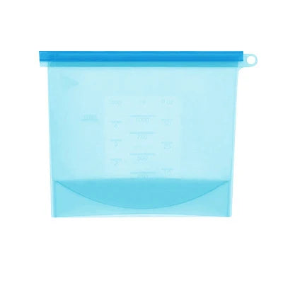 Silicone Bags Reusable Silicone Food Bag Airtight Seal Food Preservation Bag Food Grade for Vegetable, Liquid, Snack, Meat