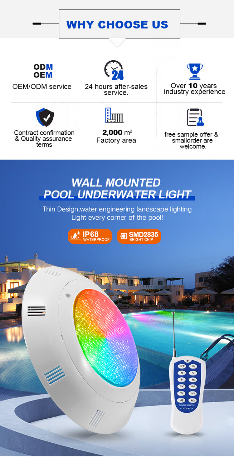Pool Underwater LED Light 12V - IP68 Waterproof, 18W–45W