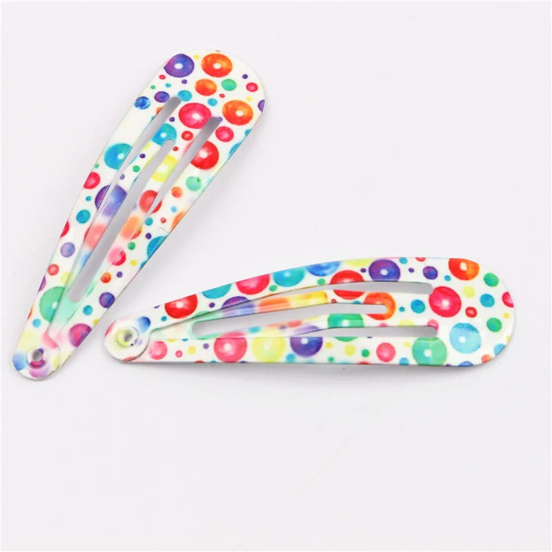 Girls Printed Flower BB Hair Clips