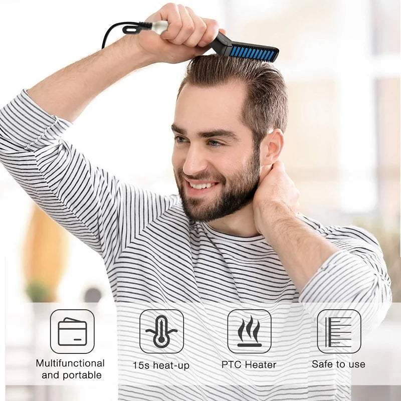 Electric Heat Brush - Beard & Hair Straightener