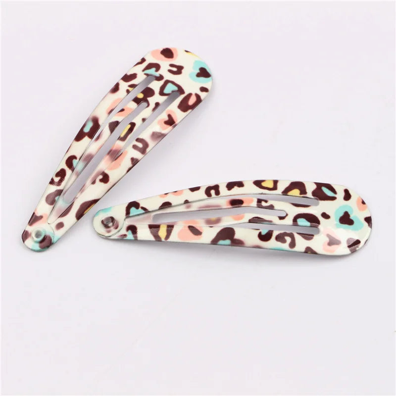 Girls Printed Flower BB Hair Clips