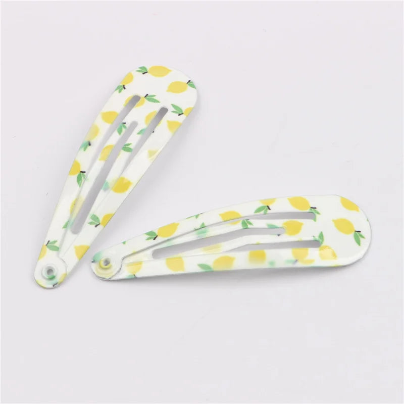 Girls Printed Flower BB Hair Clips