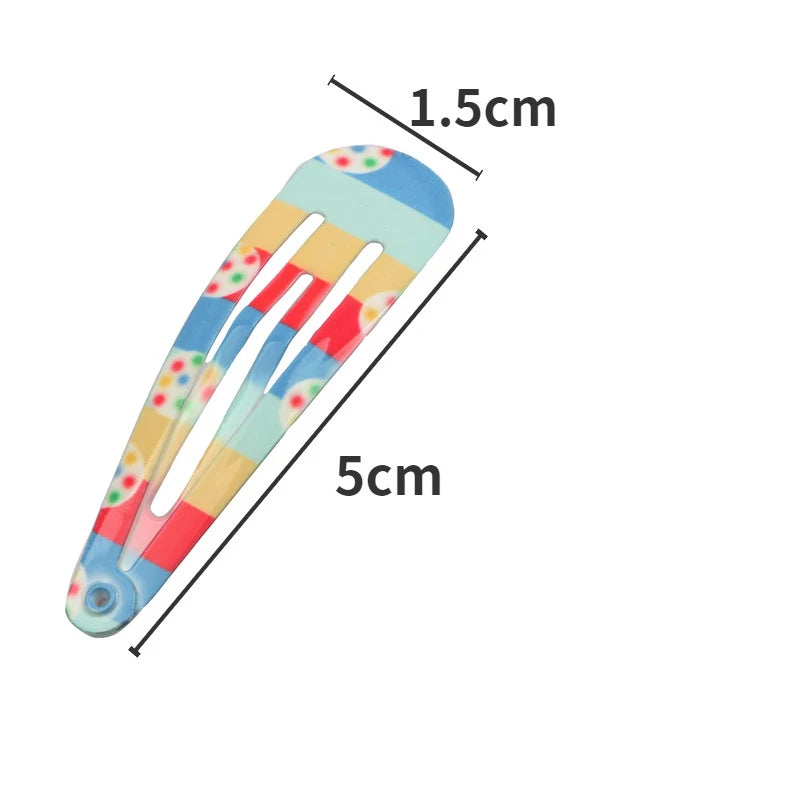 Girls Printed Flower BB Hair Clips