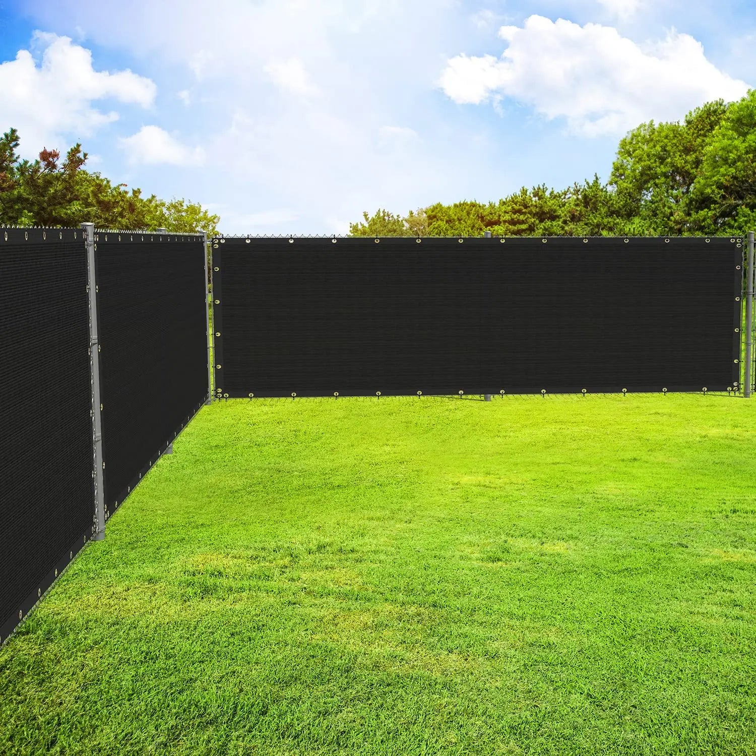 Patio Fence Privacy Screen Mesh with Grommets & Zip Ties