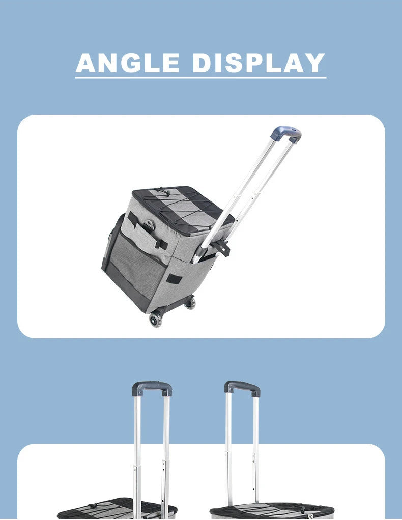 Rolling Cooler with Removable Wheels & Handle