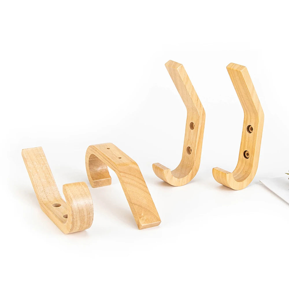 Wooden Coat Hooks - Wall Mounted - Heavy Duty Double Hooks