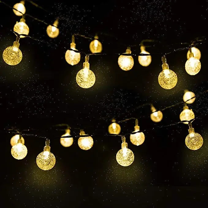 Solar Crystal Globe LED Outdoor Fairy String Lights