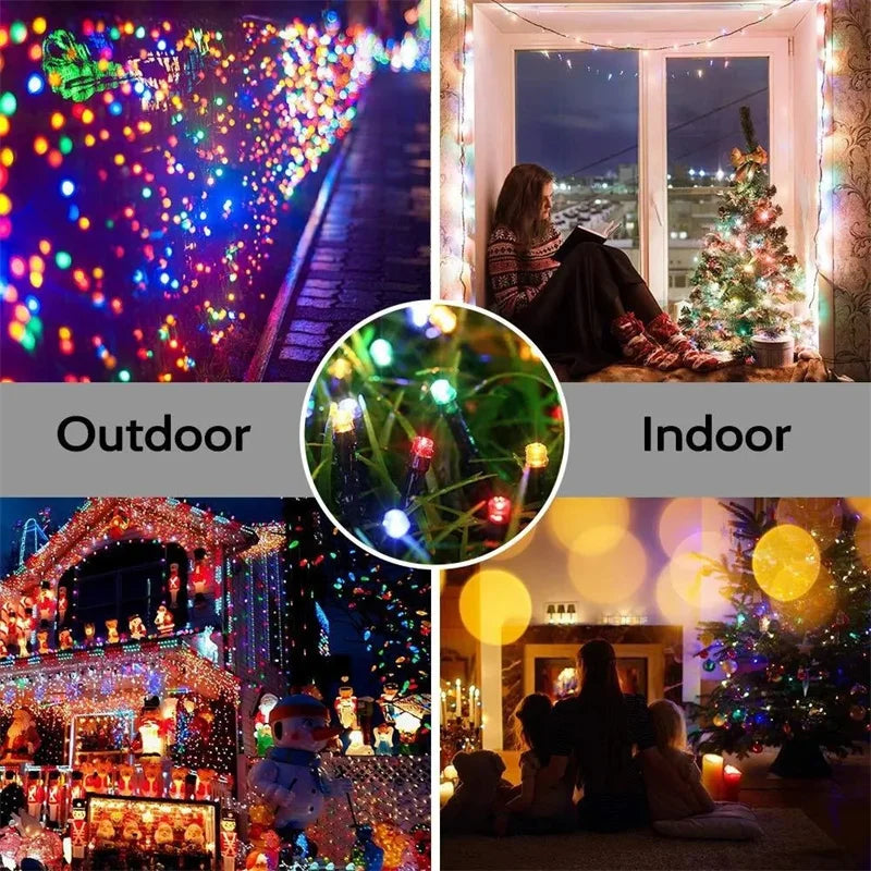 Outdoor Solar LED String Lights with 8 Lighting Modes
