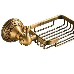 Antique Brass Aluminium Bathroom Accessories Set - Wall Mounted