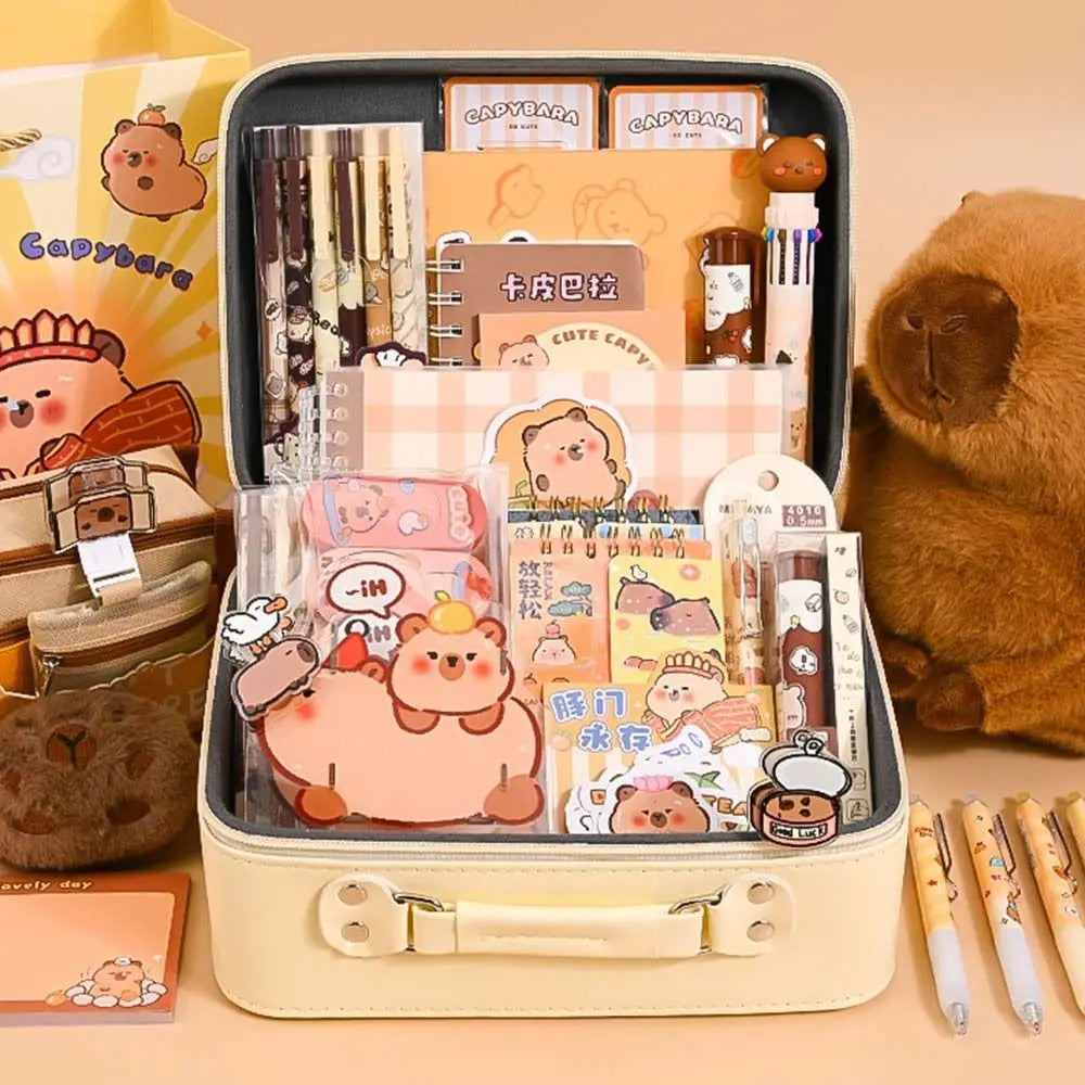 Capybara Stationery Gift Set - Large Capacity Pencil Case