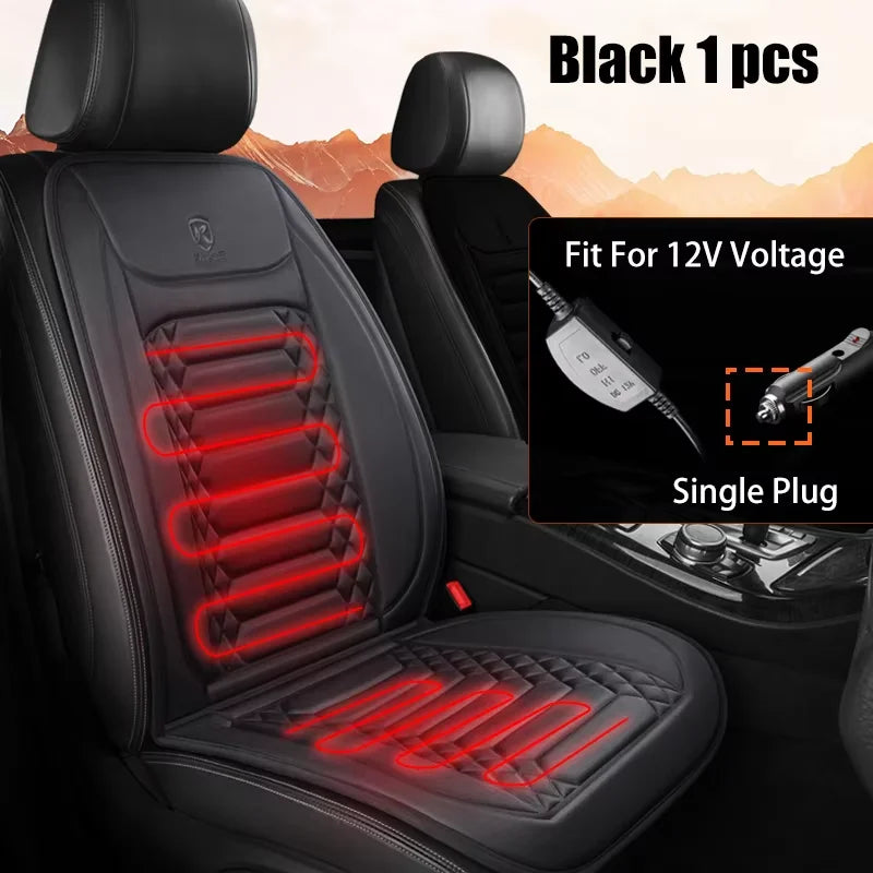 1/2pcs Winter Heated Car Seat Cover - 12V Heating