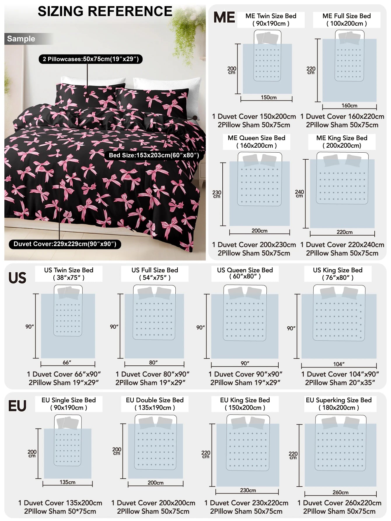 3 Pcs/set Duvet Cover Set - 1 Duvet Cover & 2 Pillowcase Soft