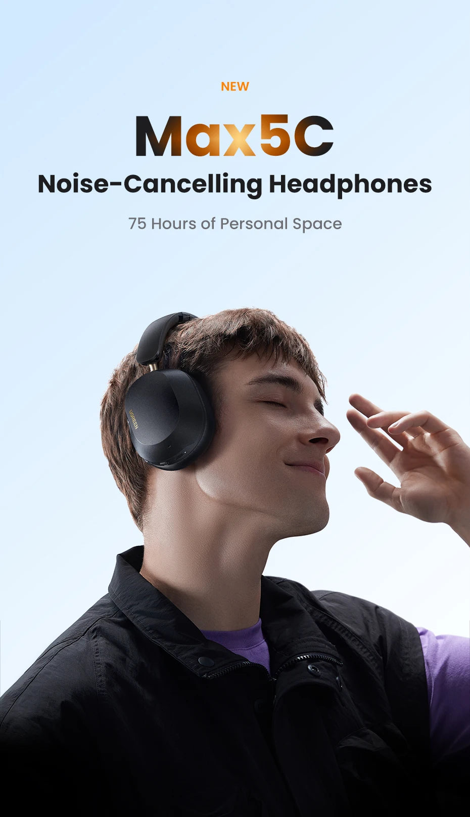 Wireless Bluetooth Over-Ear Headphones with Hybrid ANC, Hi-Res LDAC & Spatial Audio