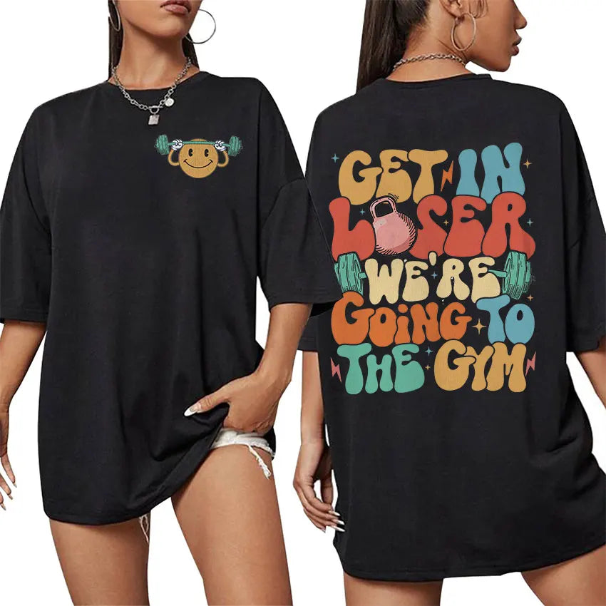 Be Happy and Lift Heavy - Funny Gym Graphic T-Shirt