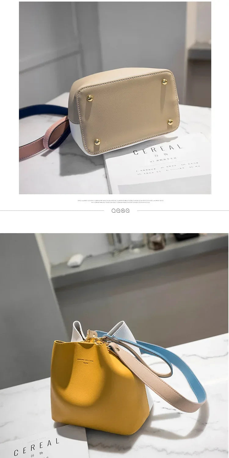 Fashionable PU Leather Bucket Bag