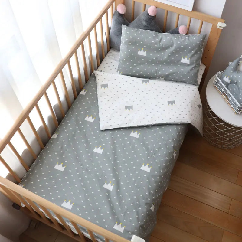 3 Pcs Kids Bedding Set - Cotton Bed Linen set Include, Pillowcase, Sheet and Duvet Cover