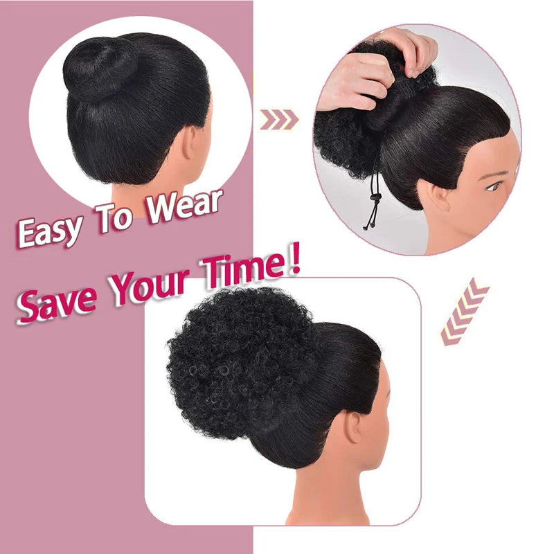 Brazilian Afro Puff Drawstring Ponytail Extension – Natural Hair