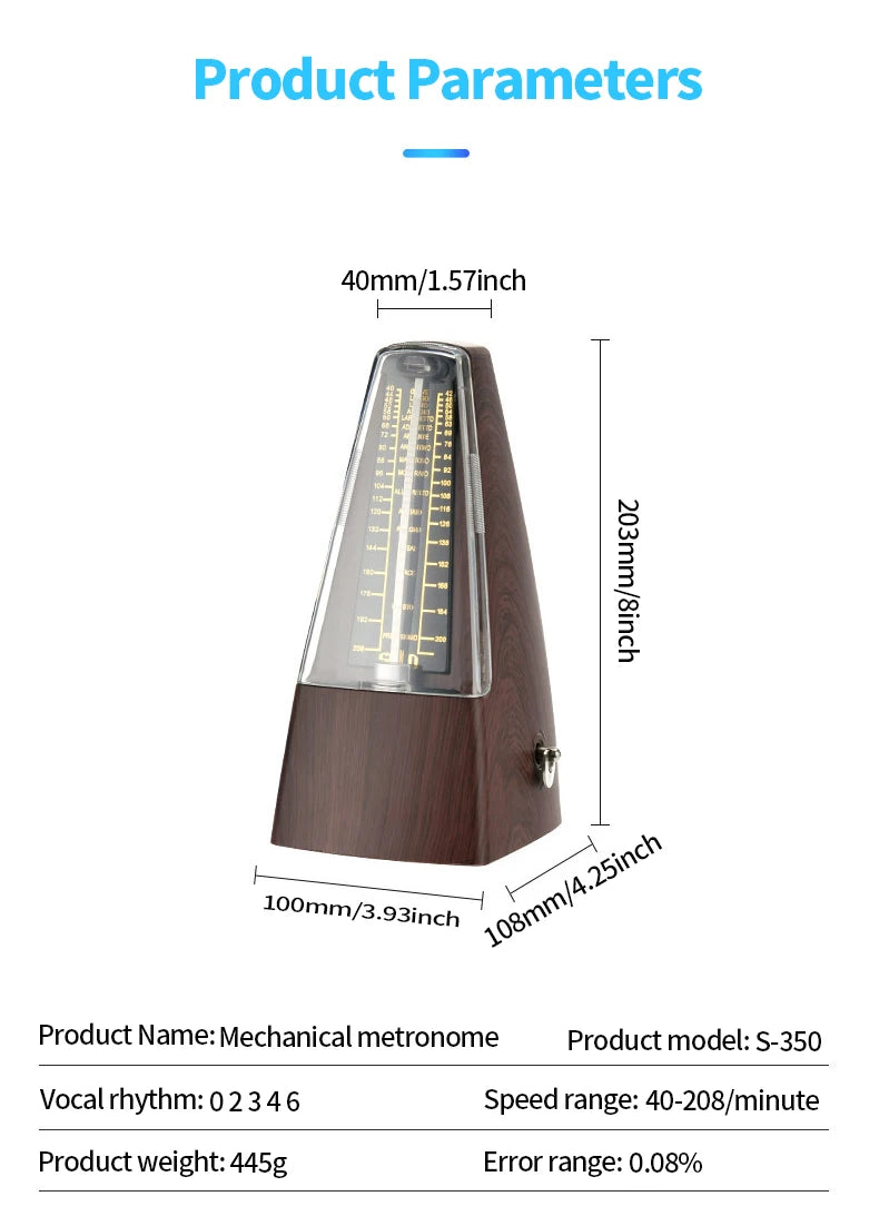 Wood Grain Mechanical Metronome
