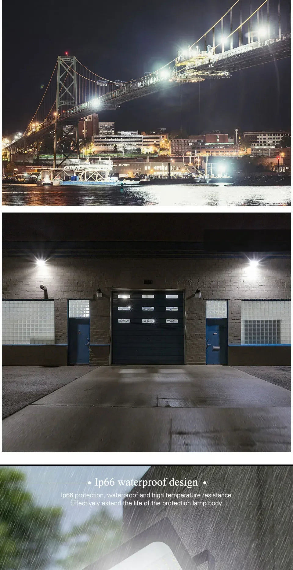 LED Flood Light - Spotlight 100W 150W 200W - Outdoor Lighting 6500K Waterproof - Lamps AC220V