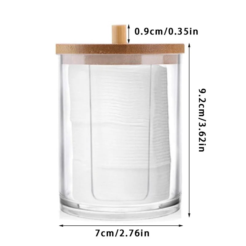 Bathroom Organiser Set - Makeup Storage Jars & Cotton Swab Dispenser