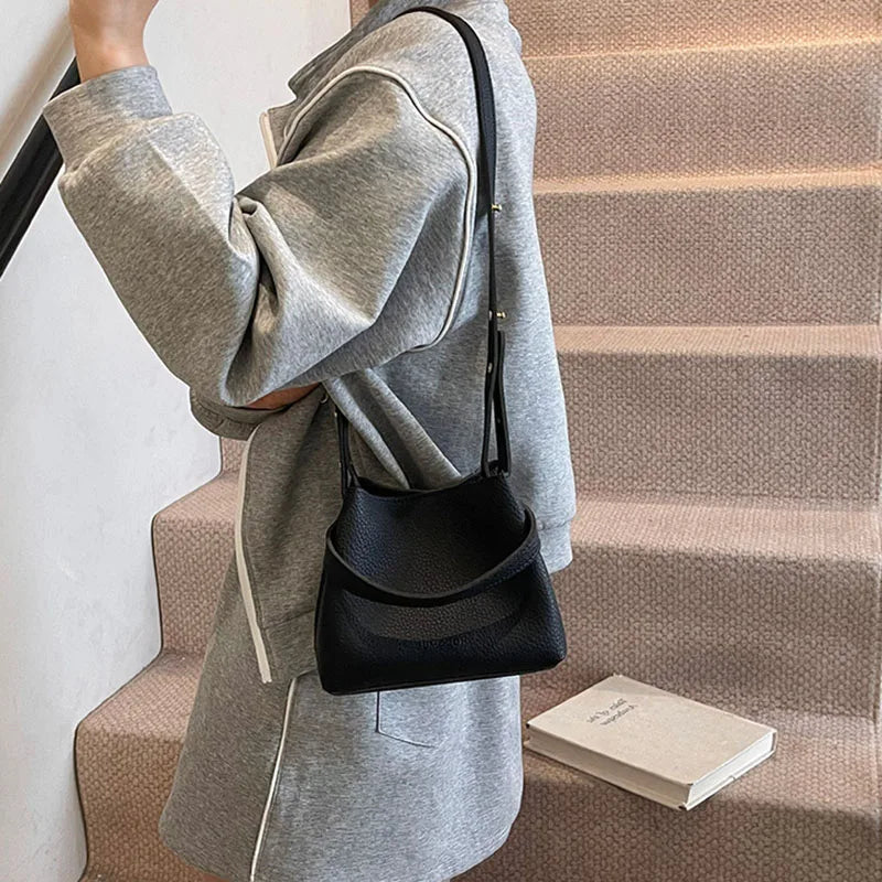 Women's PU Leather Bucket Bag – Shoulder & Crossbody