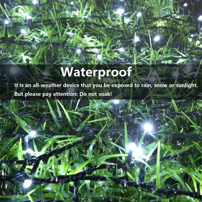 Outdoor Solar LED String Lights with 8 Lighting Modes
