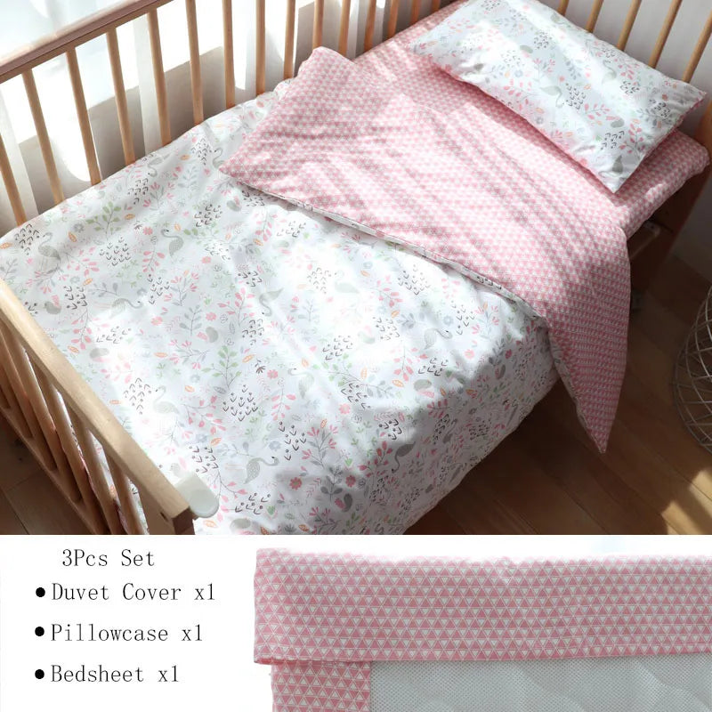3 Pcs Kids Bedding Set - Cotton Bed Linen set Include, Pillowcase, Sheet and Duvet Cover